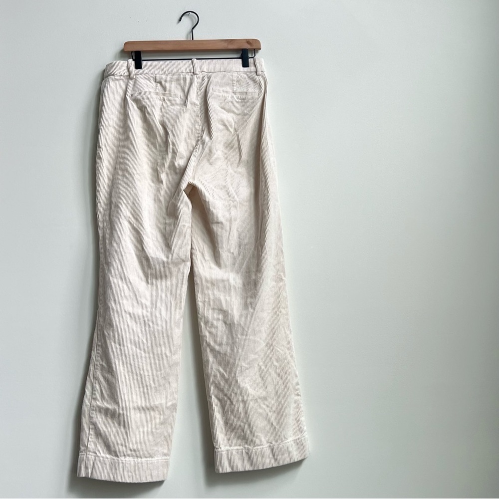 J Crew Factory Wide-leg corduroy trouser Women's Size 10 Tall Ecru Cream Preppy - Picture 14 of 14